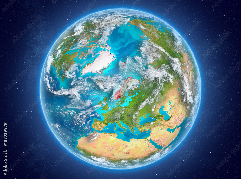 Norway on planet Earth in space Norway on planet Earth in space