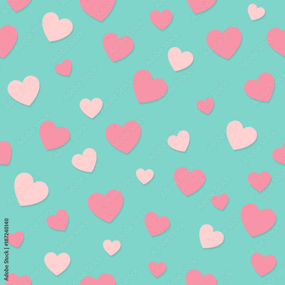 Seamless background with hearts. Wrapping paper for Valentine's Day. Vector.