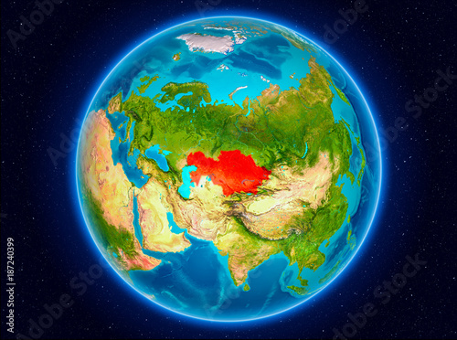 Fototapeta Naklejka Na Ścianę i Meble -  Kazakhstan on Earth