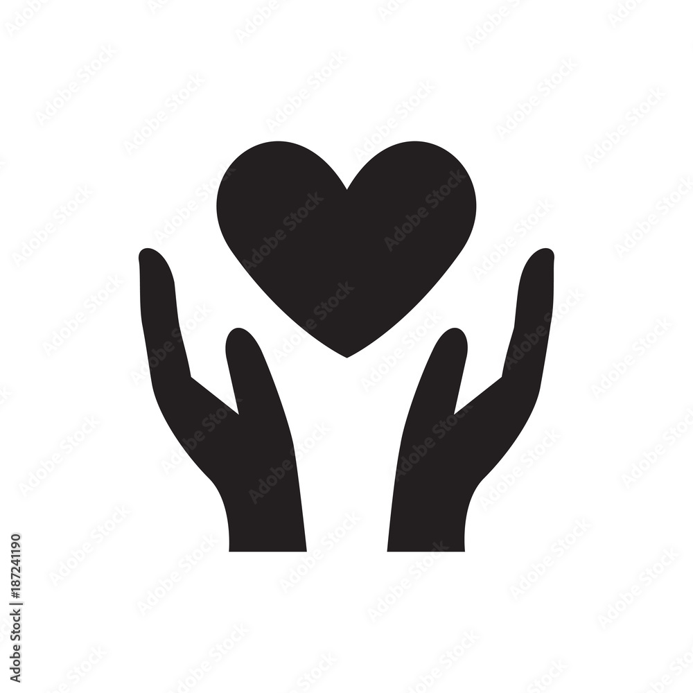 heart on hand icon illustration heart on hand icon illustration