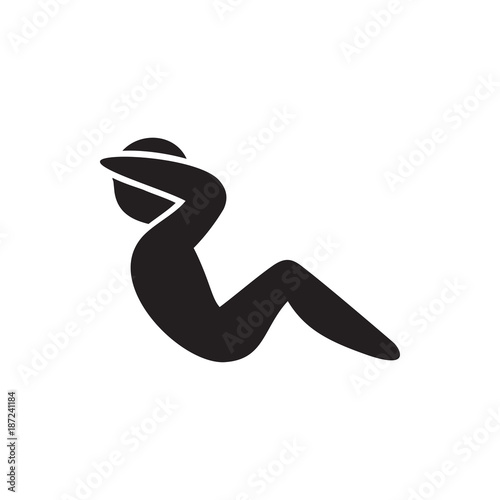 abdoninal workout icon illustration