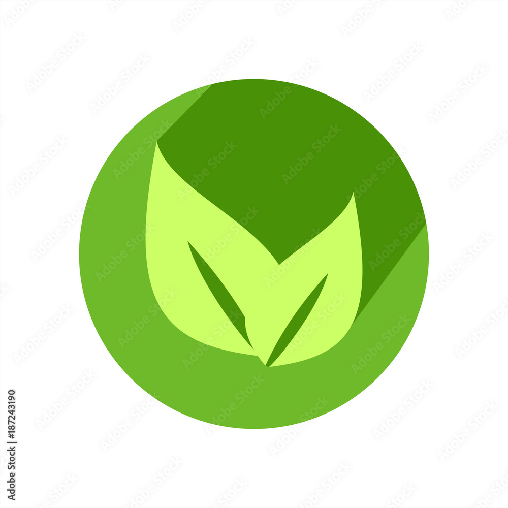 Leaves flat design icon with long shadow. Vector Illustration isolated for graphic and web design. Leaves flat design icon with long shadow. Vector Illustration isolated for graphic and web design.