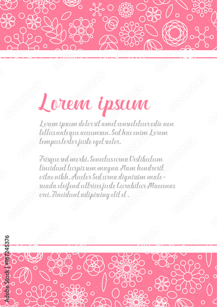 Love letter template with floral background