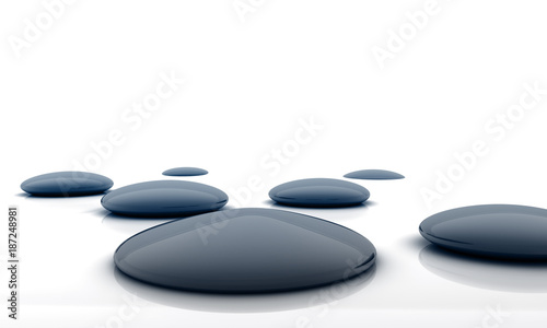 black shiny stones representing a pathway