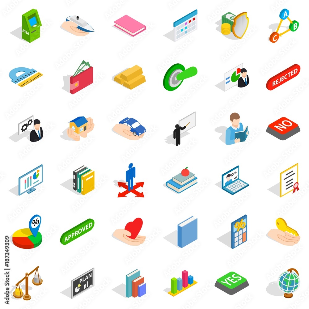 Calculator icons set, isometric style Calculator icons set, isometric style