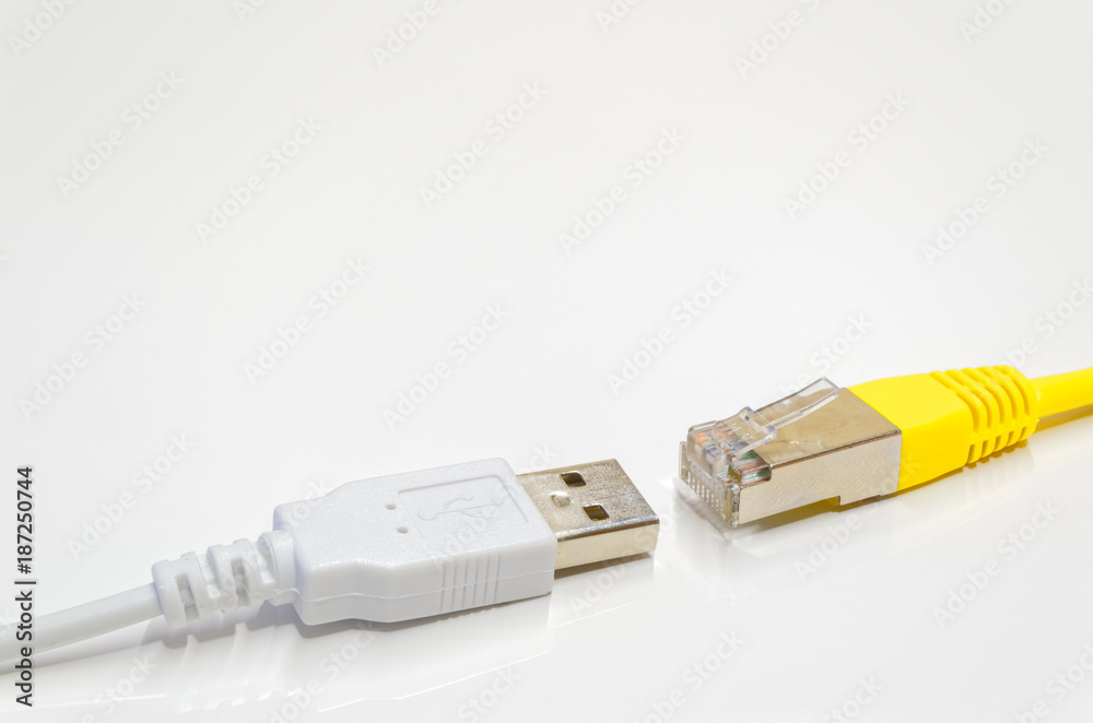 USB and ethernet connector plugs in opposite of each other