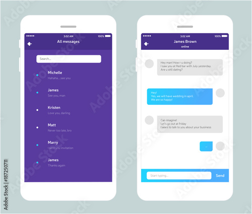Vector phone chat interface