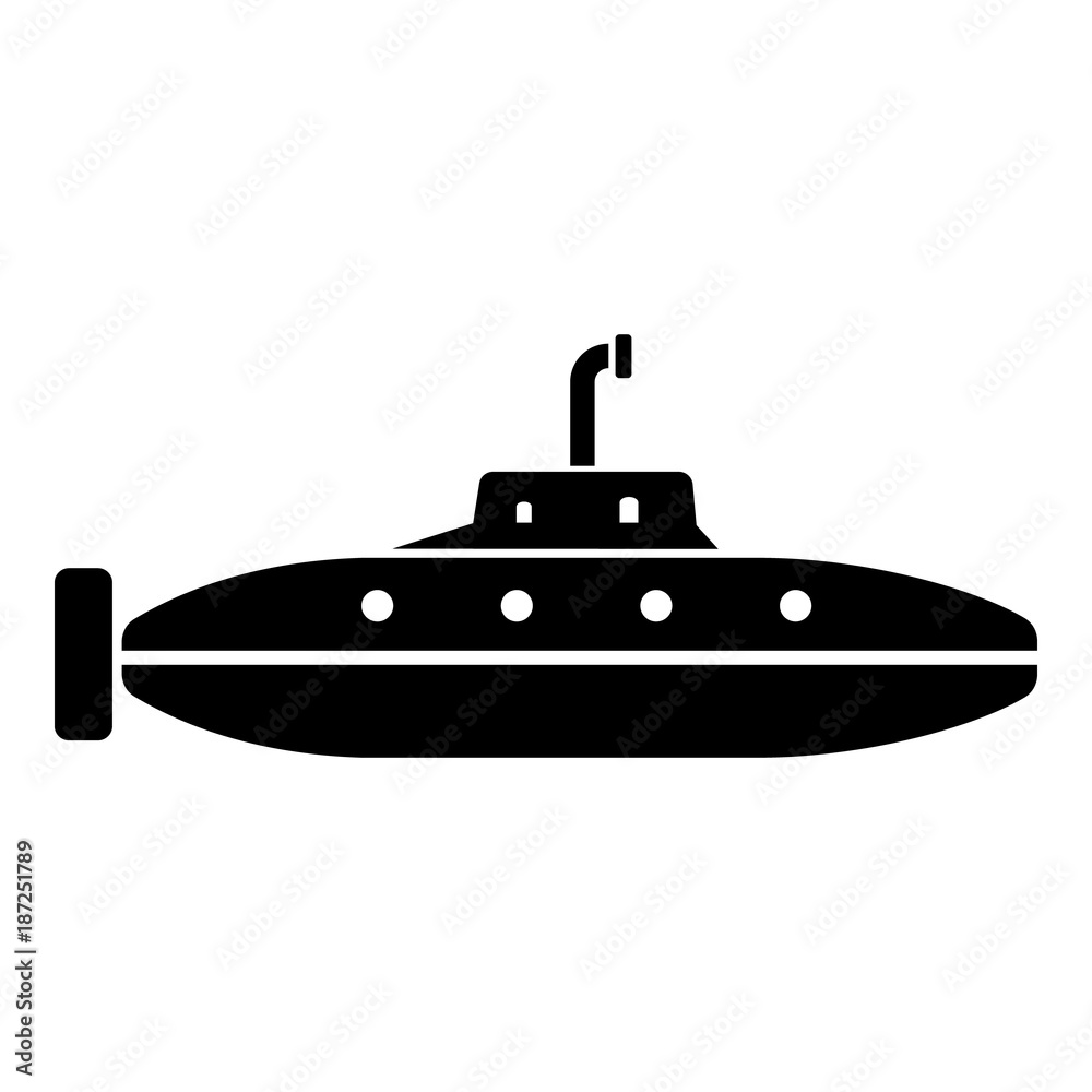 Research submarine icon, simple style.