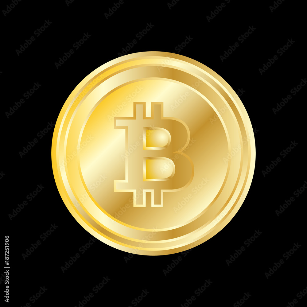 Crypto currency golden coin on black background. Vector illustration. Use for logos, print products, page and web decor or other design. Crypto currency golden coin on black background. Vector illustration. Use for logos, print products, page and web decor or other design.