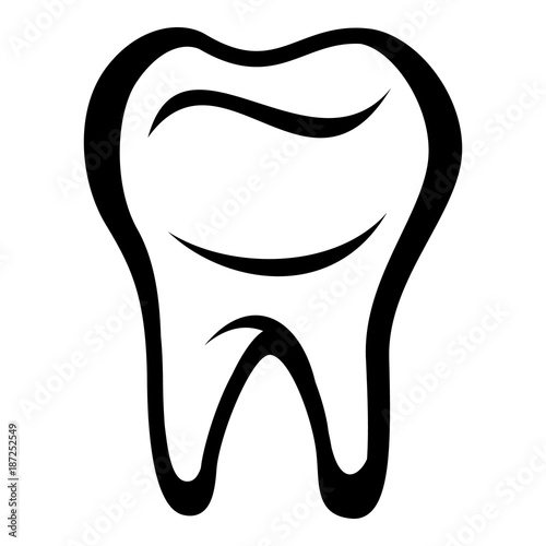 Tooth icon, simple black style