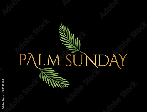 Palm Sunday Christian Holiday Theme Illustration