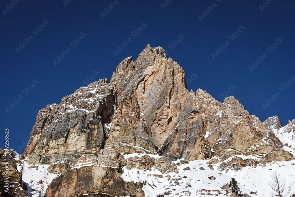 Tofana di Rozes over a blue sky in winter, Cortina D'Ampezzo, Italy Tofana di Rozes over a blue sky in winter, Cortina D'Ampezzo, Italy