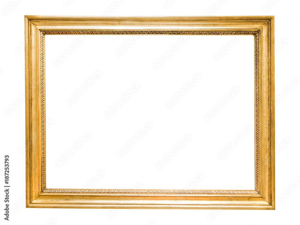 Gold decorative picture frame isolated on white Gold decorative picture frame isolated on white