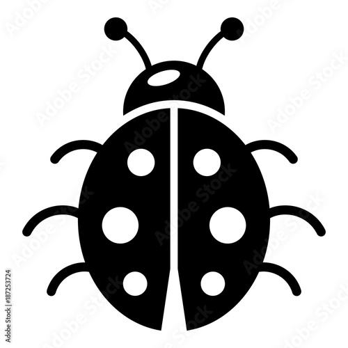 Ladybug icon, simple black style