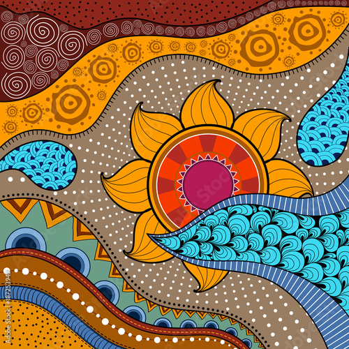 Hand-drawn ethno pattern, tribal background. It can be used for wallpaper, web page, bags, print and others. African style. Vector illustration
