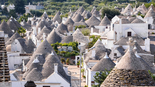 The roofs of famous Alberobello's trulli photo