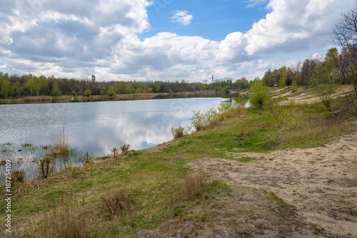 Borki lake on the border between Sosnowiec and Katowice cities