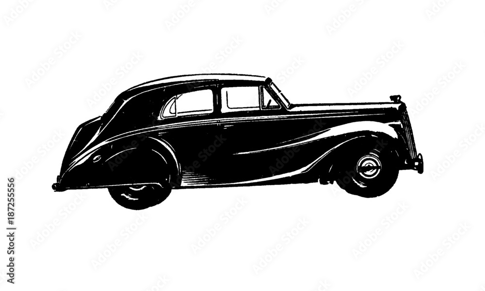 Fototapeta premium Vintage Retro Classic Car Illustration