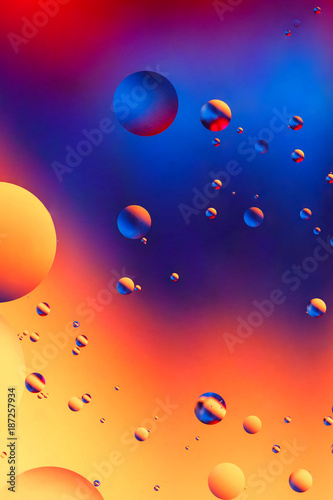 Colorful artificial background with bubbles.