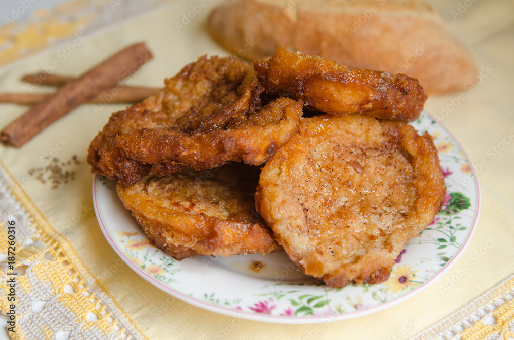 French toasts. Traditional Spanish torrijas French toasts. Traditional Spanish torrijas