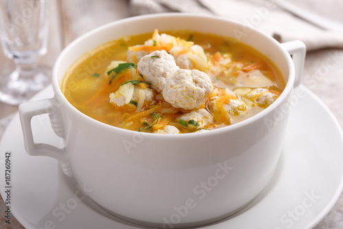 Chicken meatball soup