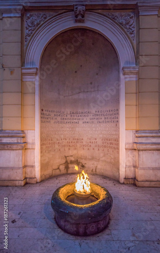     The Eternal flame memorial to the military and civilian victims of the second world war in Sarajevo, Bosnia and Herzegovina photo