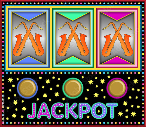 slot machine with saxophones