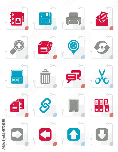 Stylized internet Interface Icons -  vector icon set