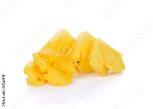 Pineapple slices isolated on white background