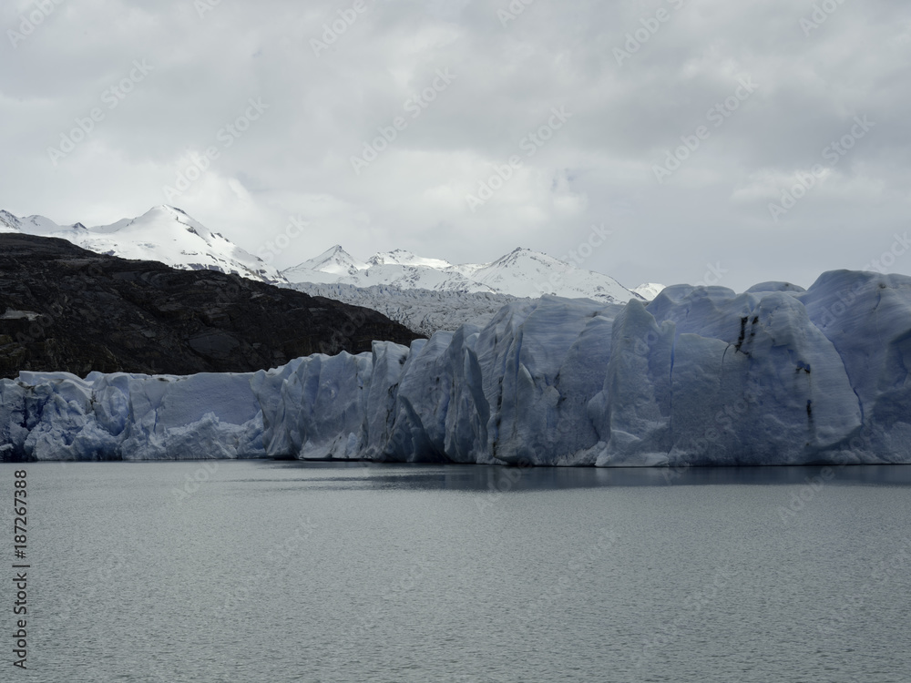 Glaciar Gray and Lago Gray, Torres del Paine National Park Stock Photo ...