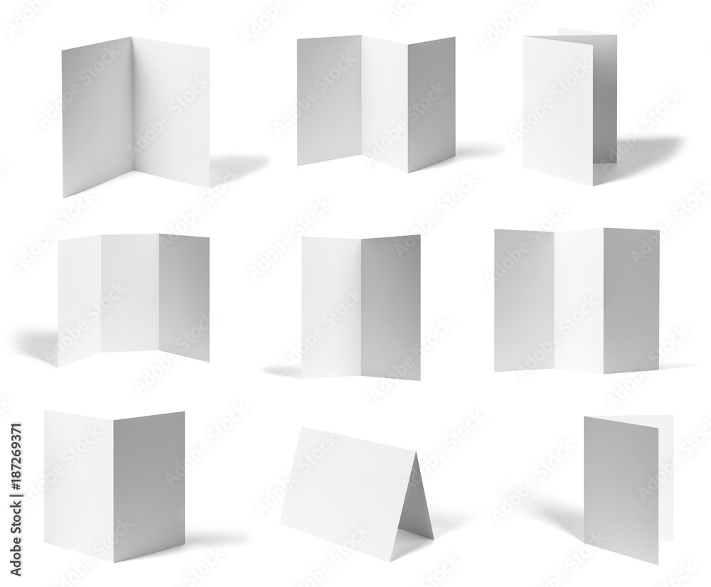 Obraz premium folded leaflet white blank paper template book desktop calendar