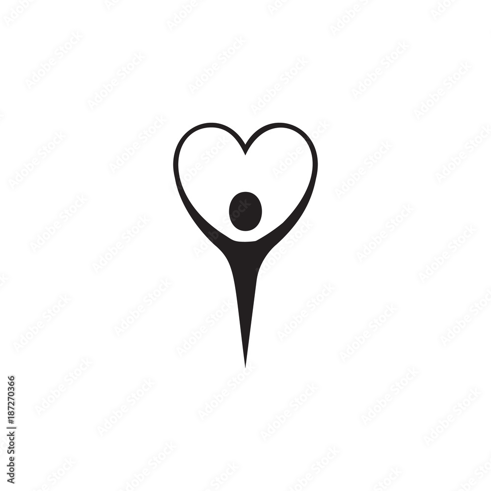 man holds the heart icon. Valentine's Day elements. Premium quality graphic design icon. Simple love icon for websites, web design, mobile app, info graphics