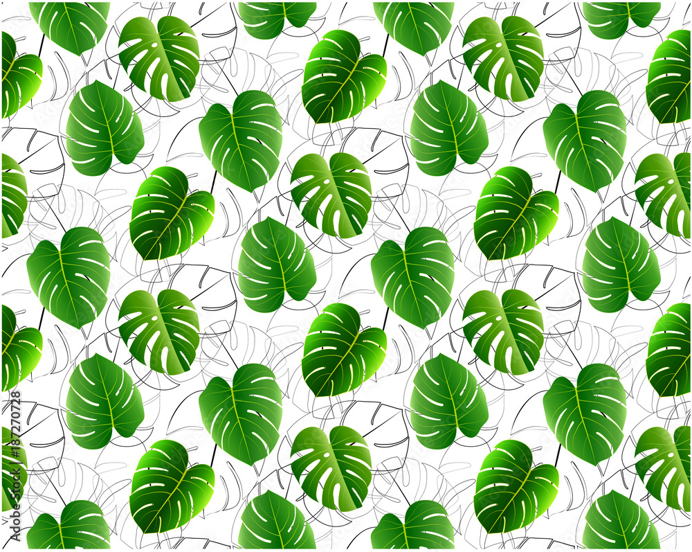 Leaves seamless pattern background