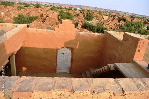 ancient monument in kuldhara heritage village jaisalmer rajasthan india