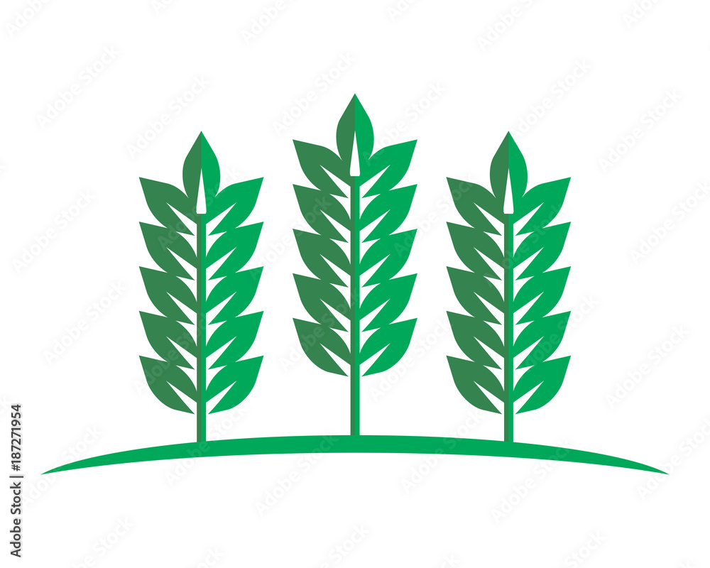 green plant icon agriculture agricultural harvest farming image vector