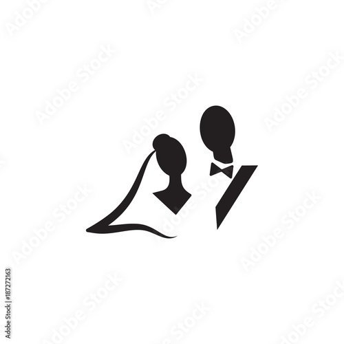 bride and groom icon. Valentine's Day elements. Premium quality graphic design icon. Simple love icon for websites, web design, mobile app, info graphics