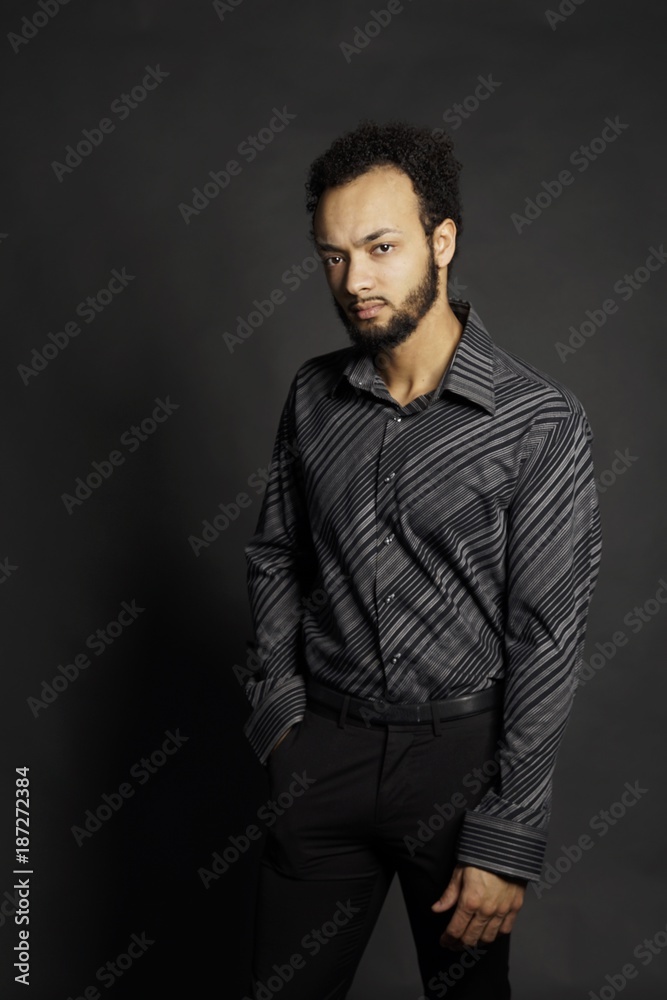 young african american model in trendy elegant clothing young african american model in trendy elegant clothing