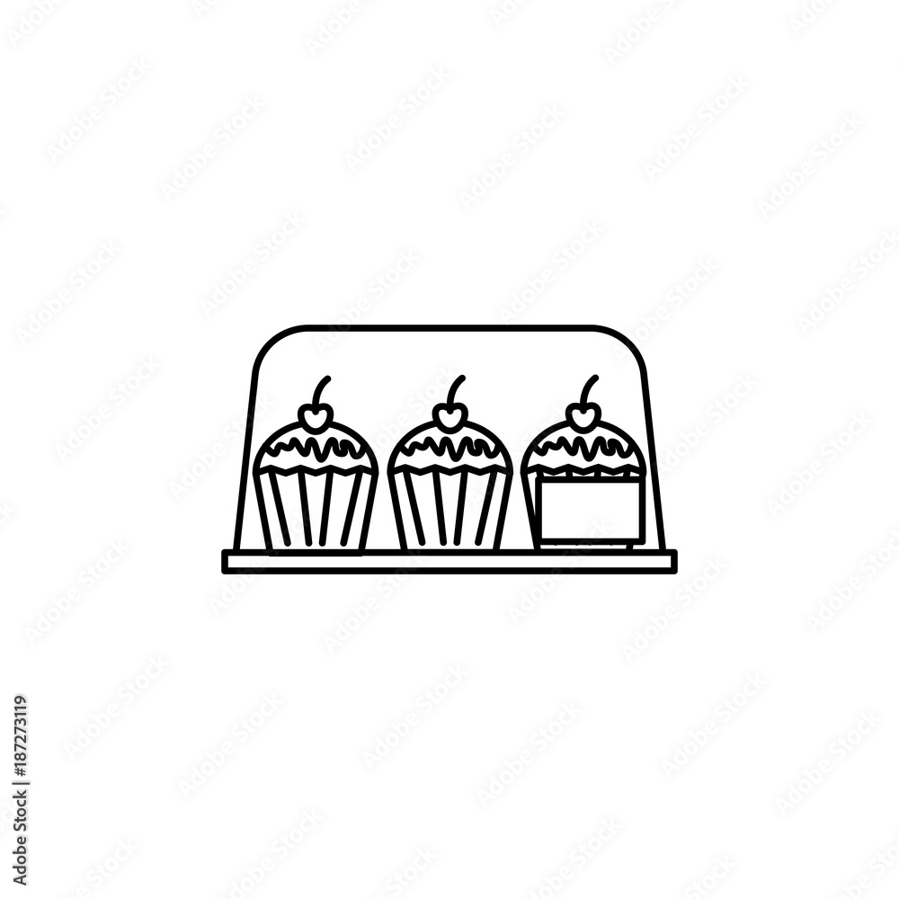 cake in a glass on sale icon. Hypermarket and goods for sale elements. Premium quality graphic design icon. Simple love icon for websites, web design, mobile app, info graphics