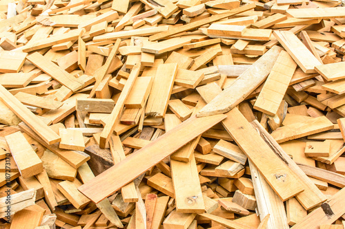 heap of pieces of wood