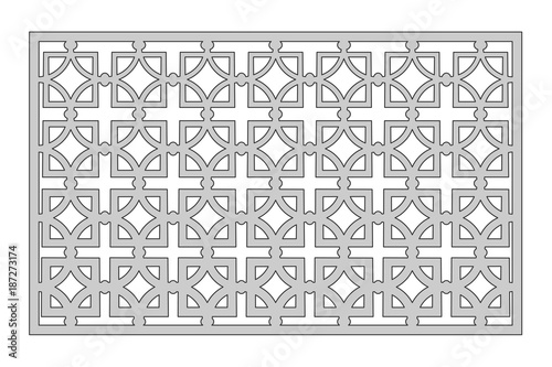 Template for cutting. Square repeat pattern. Laser cut. Ratio 1:2. Vector illustration.