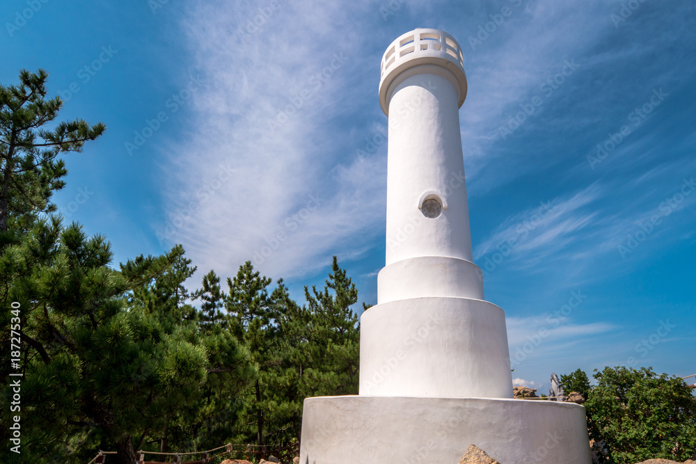 White lighthouse of Hajodae in Yangyang, South Korea White lighthouse of Hajodae in Yangyang, South Korea