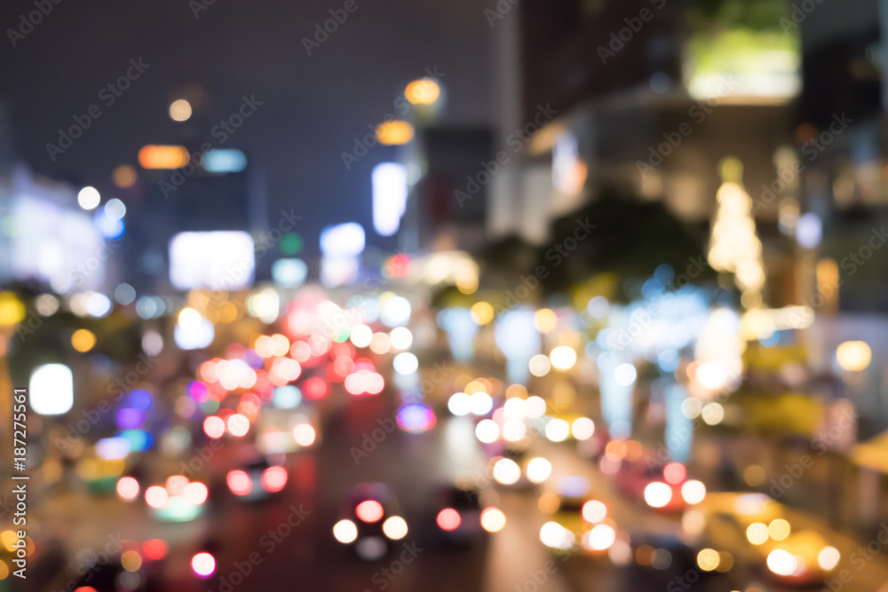 lighting traffic bokeh at night, car light