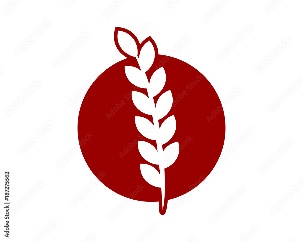 Naklejka premium paddy wheat red circle image vector