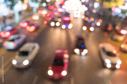 lighting traffic bokeh at night  car light