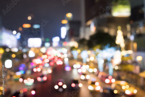 lighting traffic bokeh at night, car light