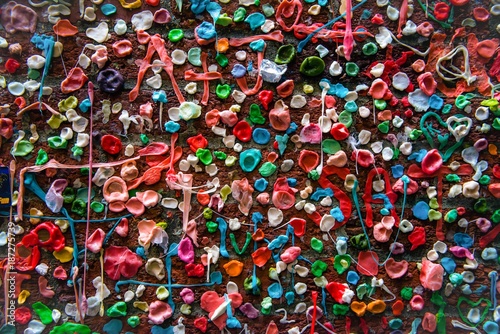 The colorful gum wall at Pike Place Market in the northwest