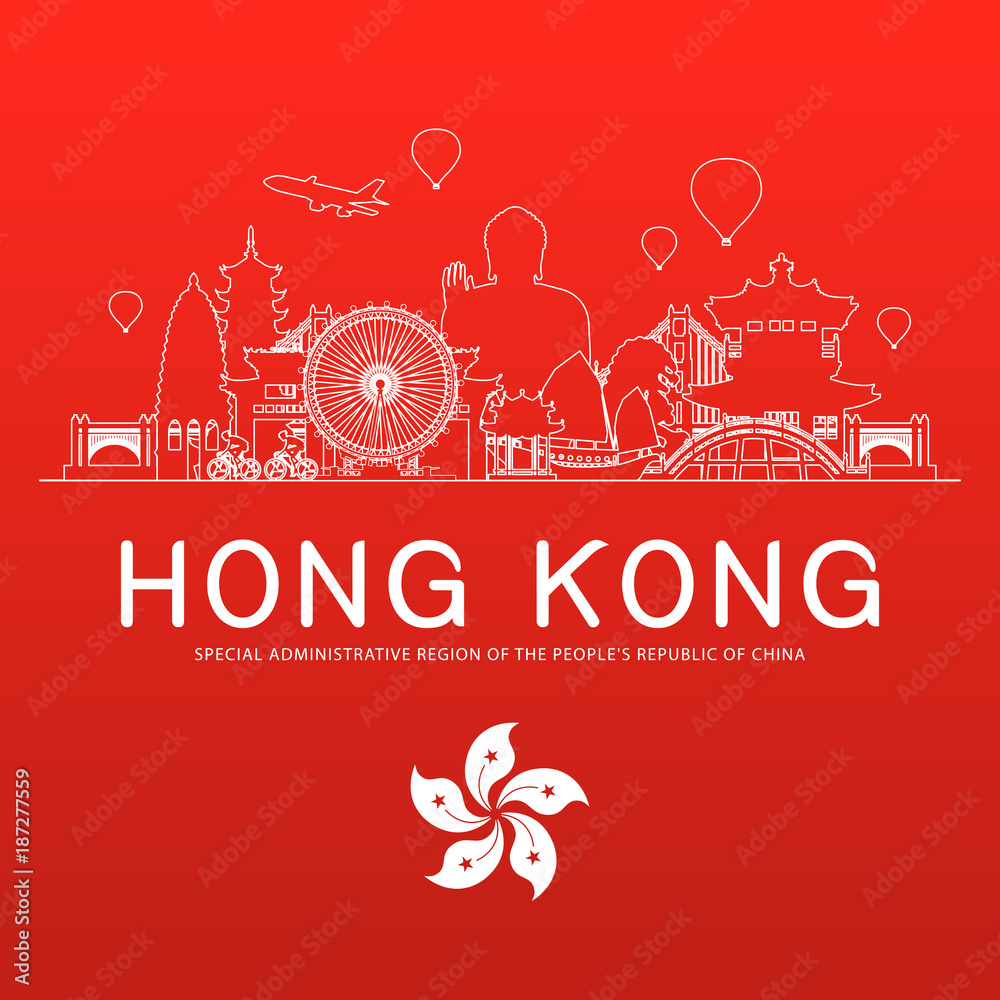 Obraz premium Hong Kong Travel Landmarks.
