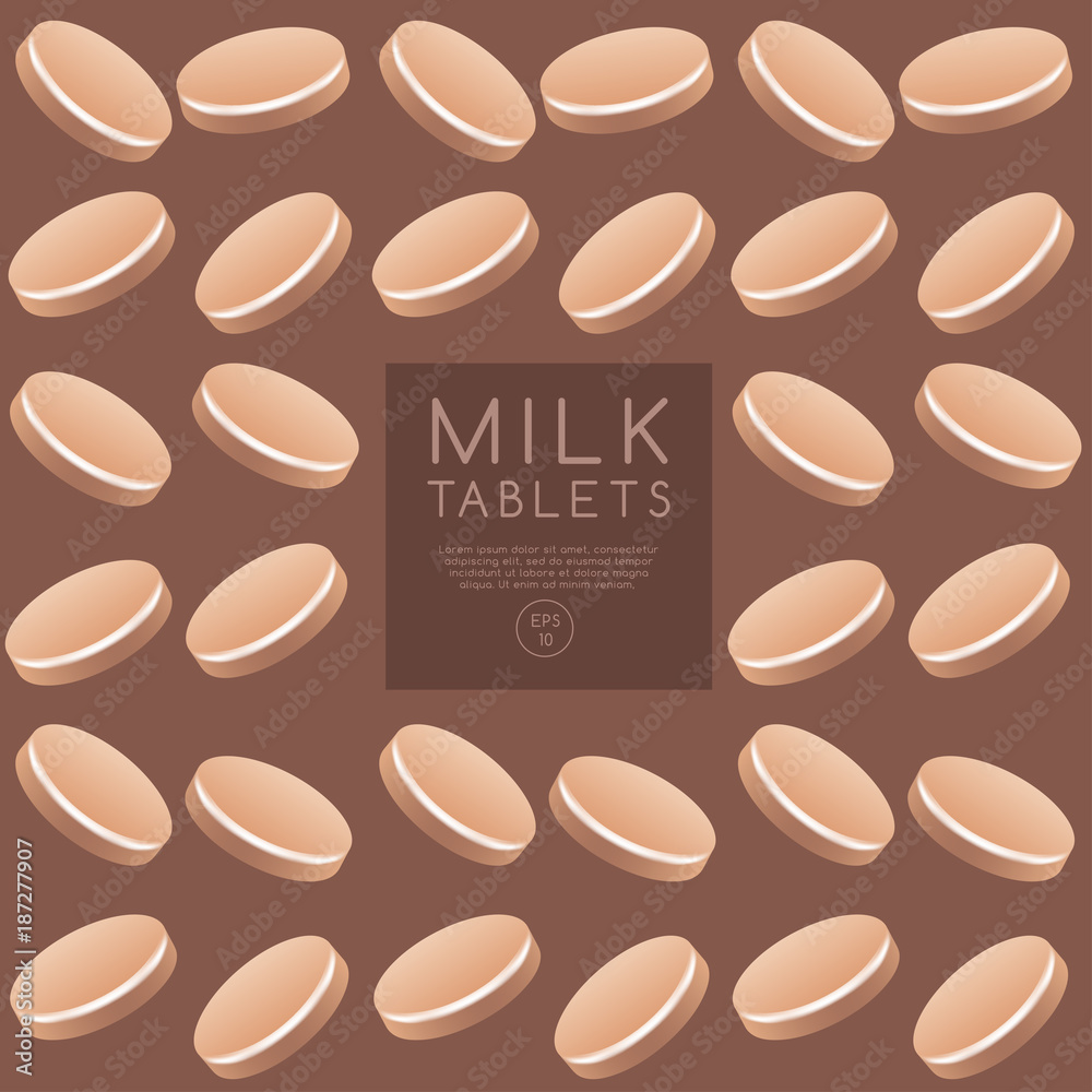Obraz premium Milk Tablets : Vector Illustration