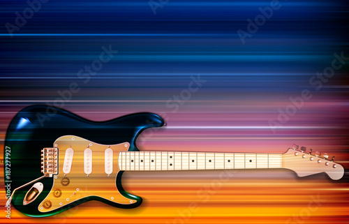 abstract background with electric guitar