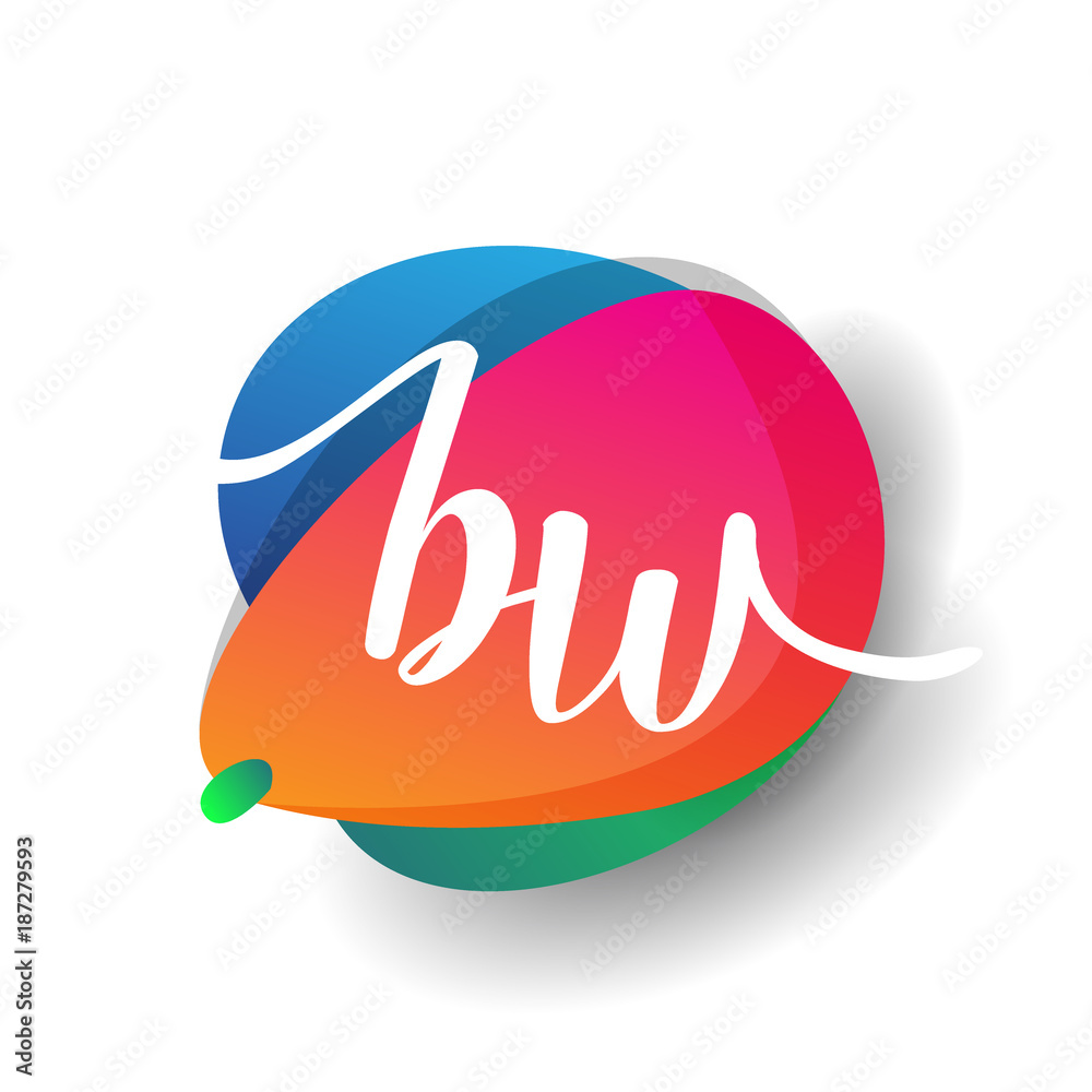Letter BW logo with colorful splash background, letter combination logo  design for creative industry, web, business and company. Stock Vector |  Adobe Stock